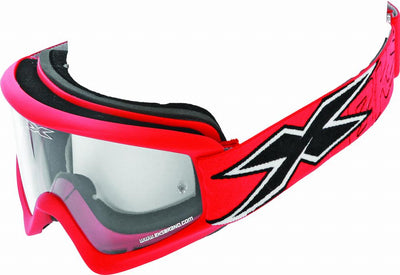 GO-X FLAT OUT GOGGLE MATTE RED W/CLEAR LENS#mpn_067-10310