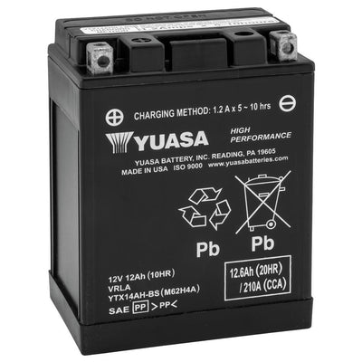 YUASA No Maintenance Battery with Acid YTX14AHBS #YUAM62H4A