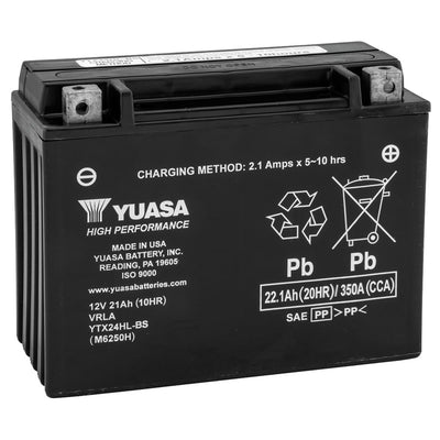 YUASA No Maintenance Battery with Acid YTX24HLBS#mpn_YUAM6250H