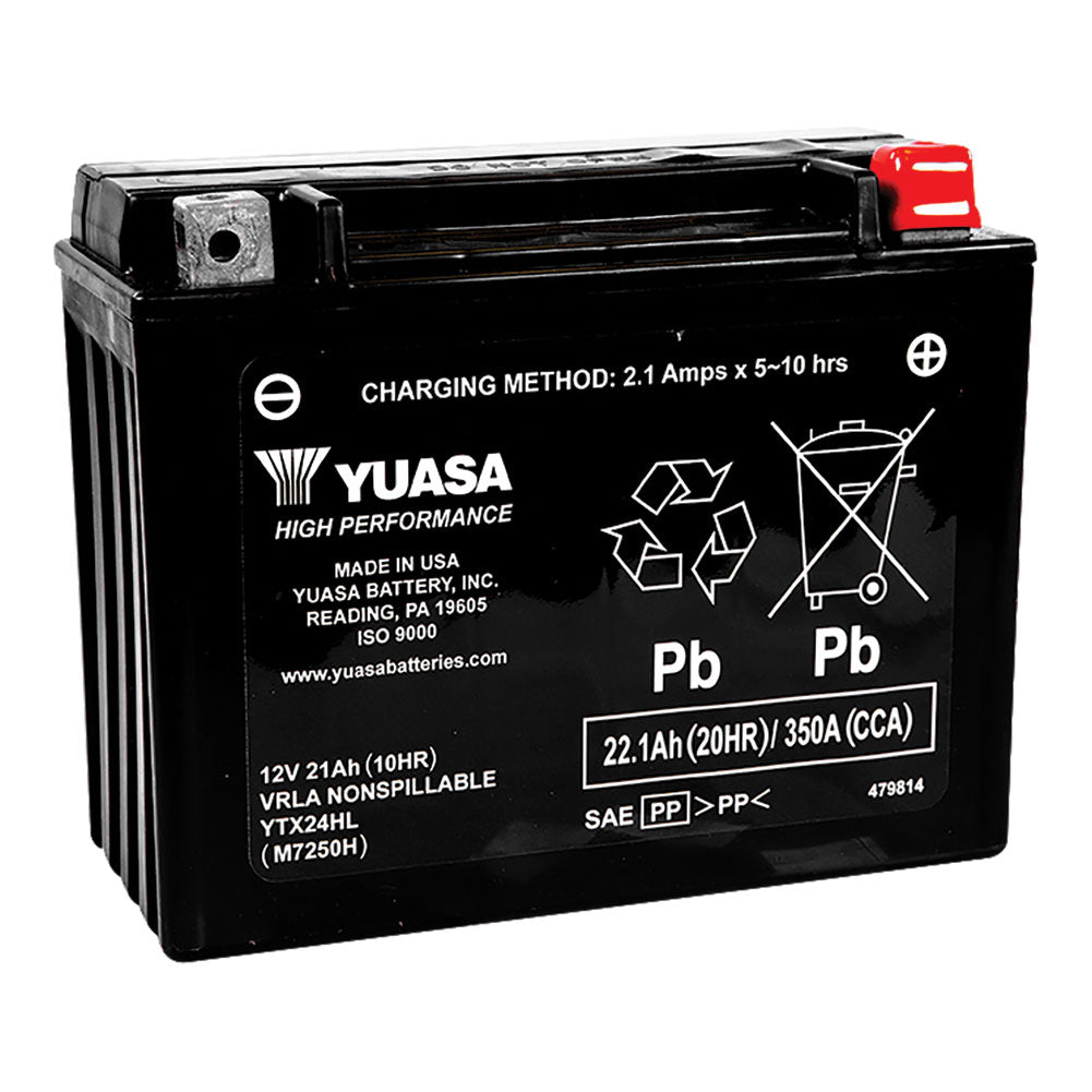 YUASA No Maintenance Battery with Acid YTX24HL #YUAM7250H