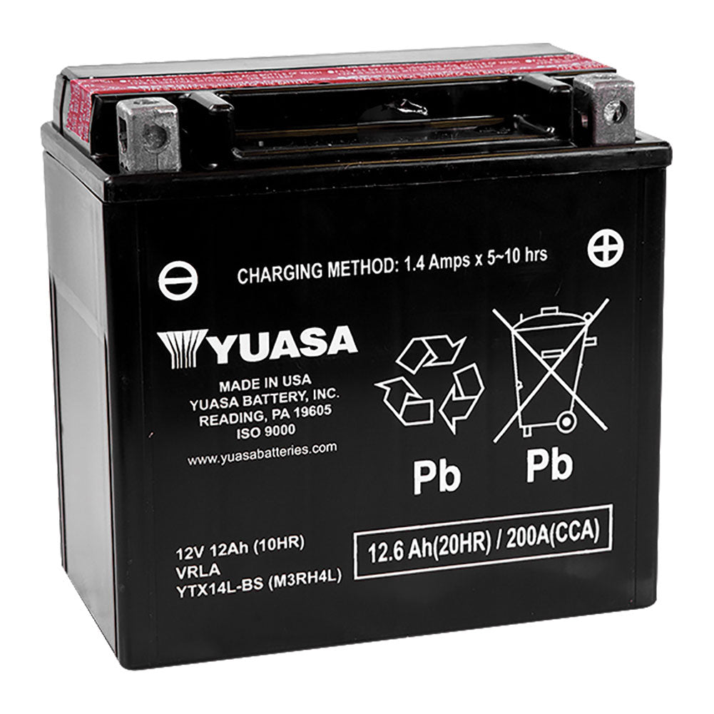 YUASA No Maintenance Battery with Acid YTX14LBS #YUAM3RH4L