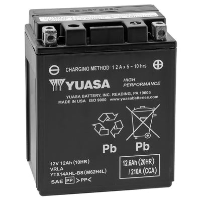 YUASA No Maintenance Battery with Acid YTX14AHLBS#mpn_YUAM62H4L