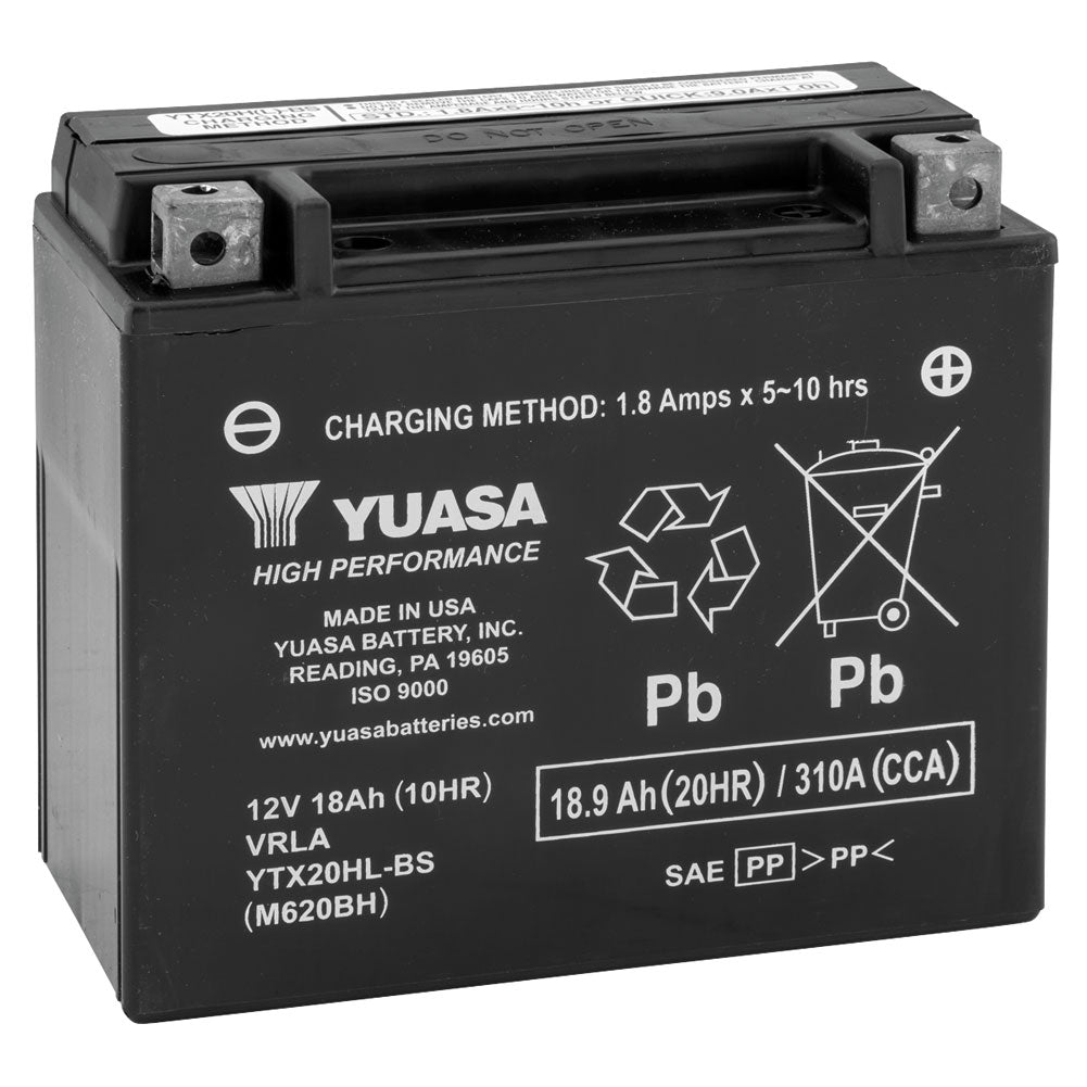 YUASA No Maintenance Battery with Acid YTX20HLBS#mpn_YUAM620BH