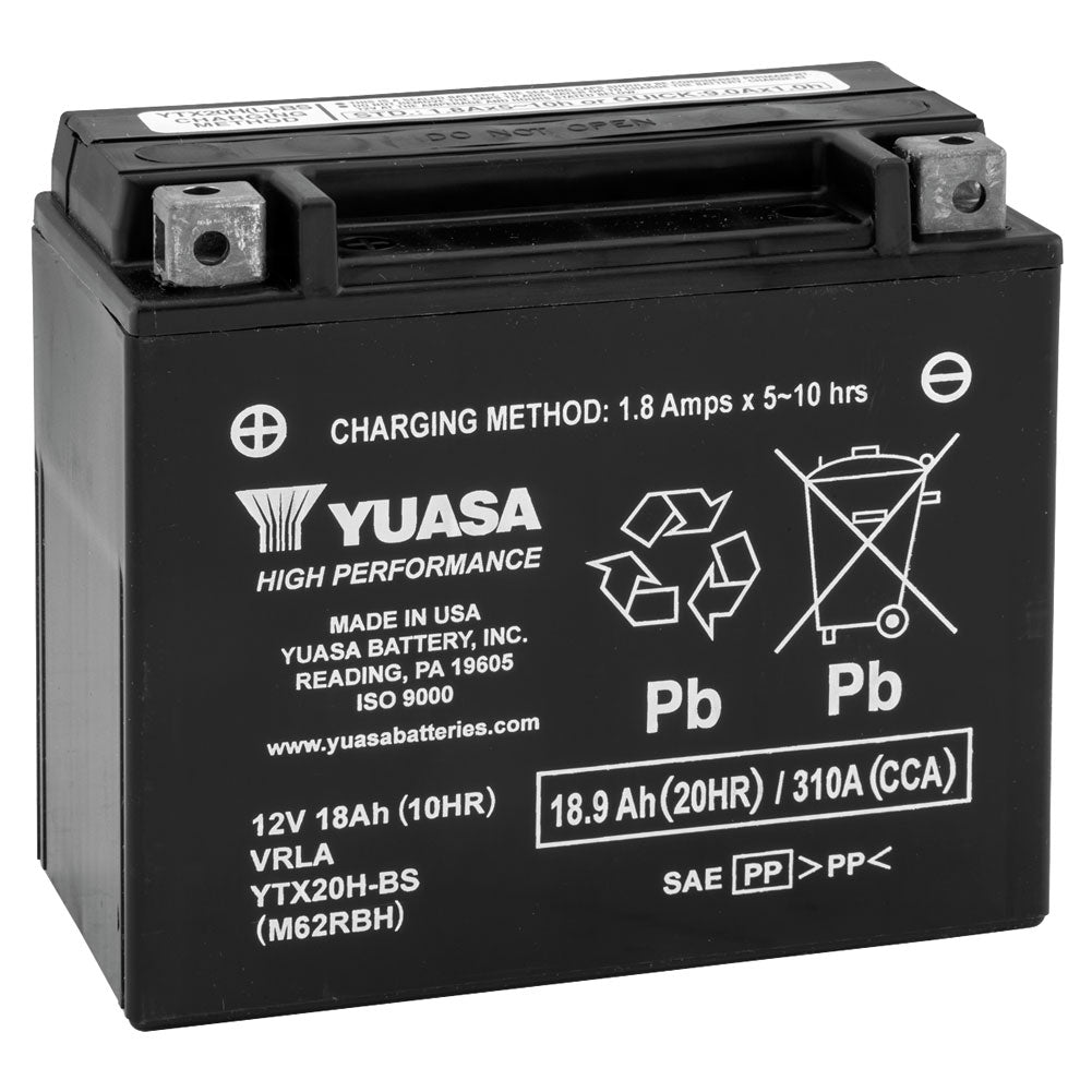 YUASA No Maintenance Battery with Acid YTX20HBS #YUAM62RBH