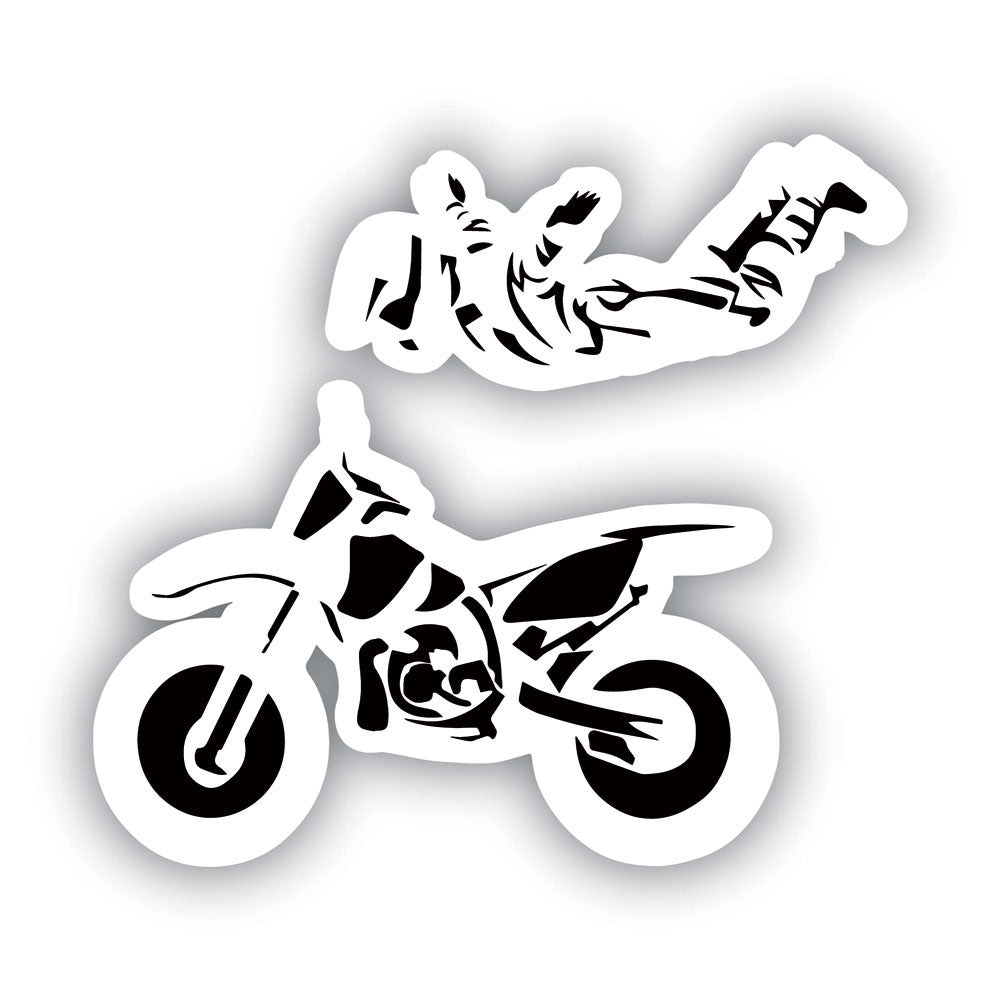 Attack Graphics Rider Decals No Hands 3.75" x 4.3" White#mpn_98-0394