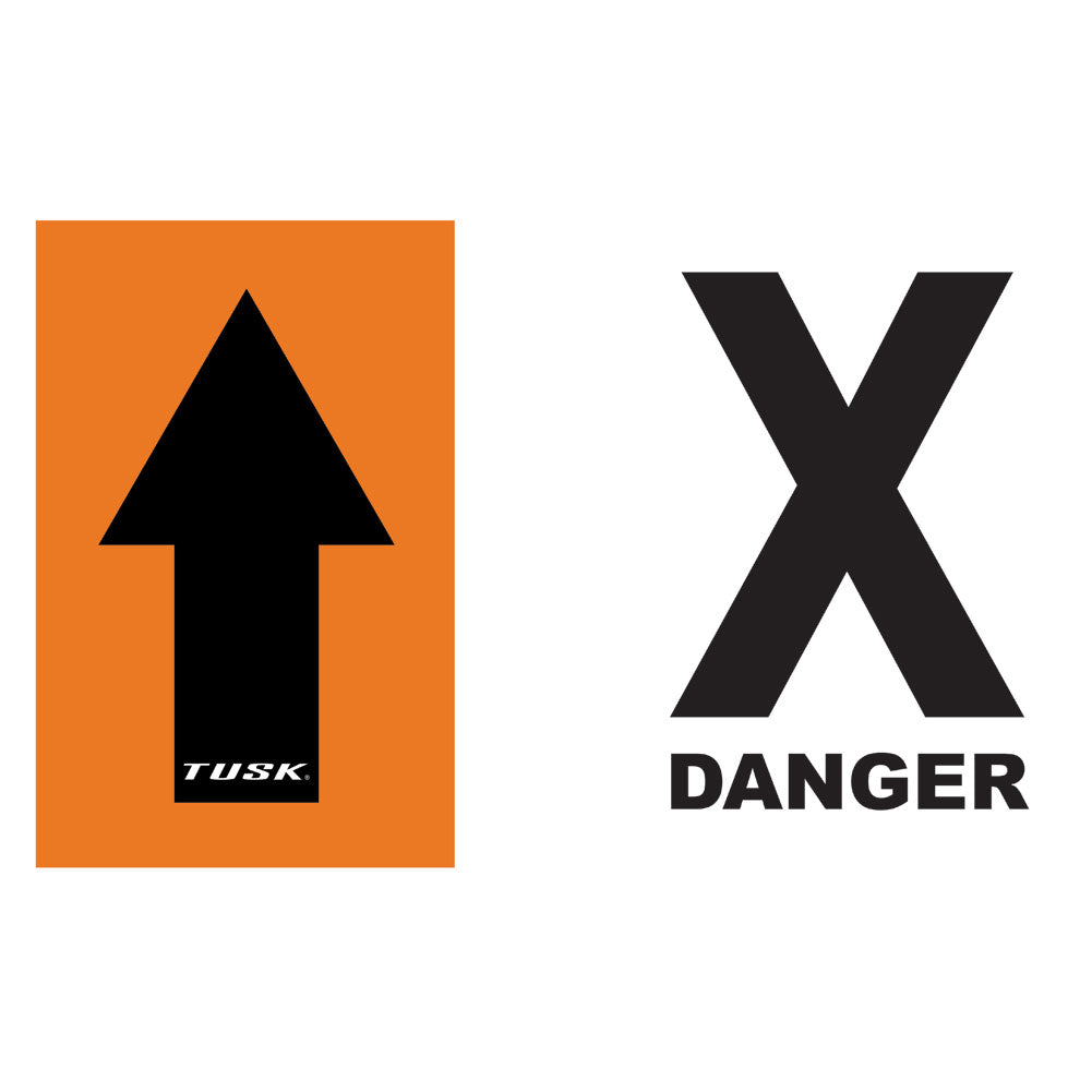 Tusk Course Marker Black Arrow and Danger X Sign Pack of 50 #200-RO-TUSKX-OR