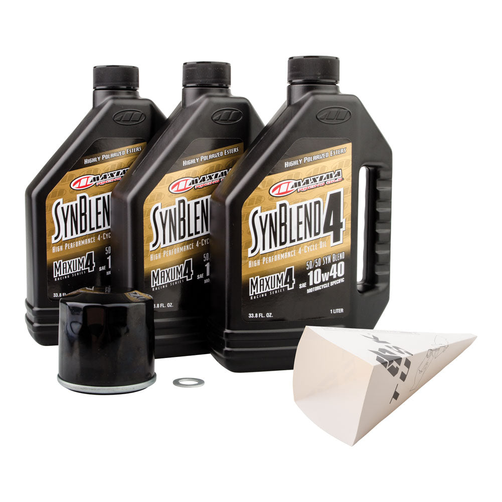 Tusk 4-Stroke Oil Change Kit Maxima Synthetic Blend 10W-40 For YAMAHA GRIZZLY 660 4x4 2002-2008#mpn_1529860068b58e-078dfd