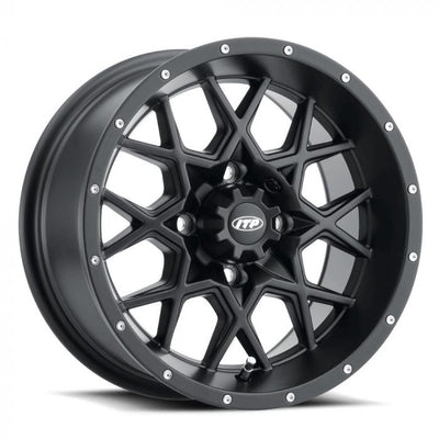 ITP HURRICANE WHEEL, GLOSS BLACK AND MACHINED , 18X6.5 , 4/137#mpn_1822515546B