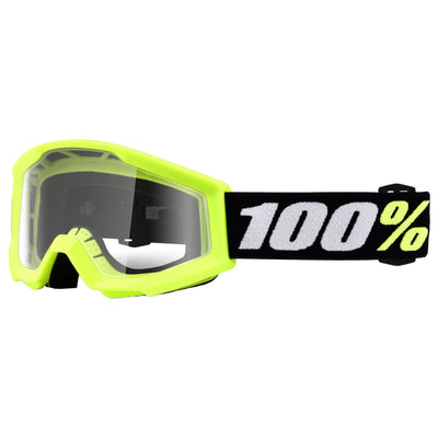 100% Strata Mini PeeWee Goggle Yellow Frame/Clear Lens#_mpn1849470005