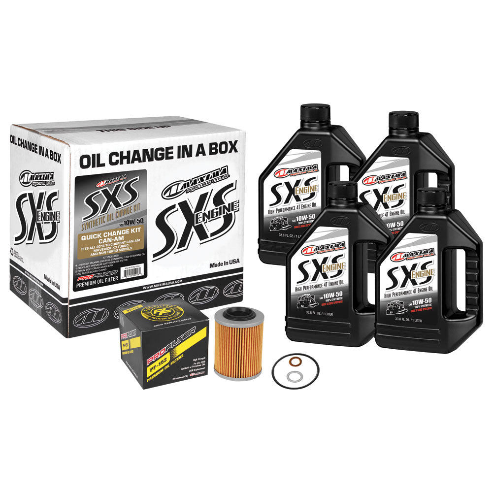 Maxima SXS Synthetic 10W-50 Oil Change Kit For CAN-AM Maverick X3 X DS Turbo R 64 Inch 2017-2019#mpn_90-219013-CA9018-013bf5