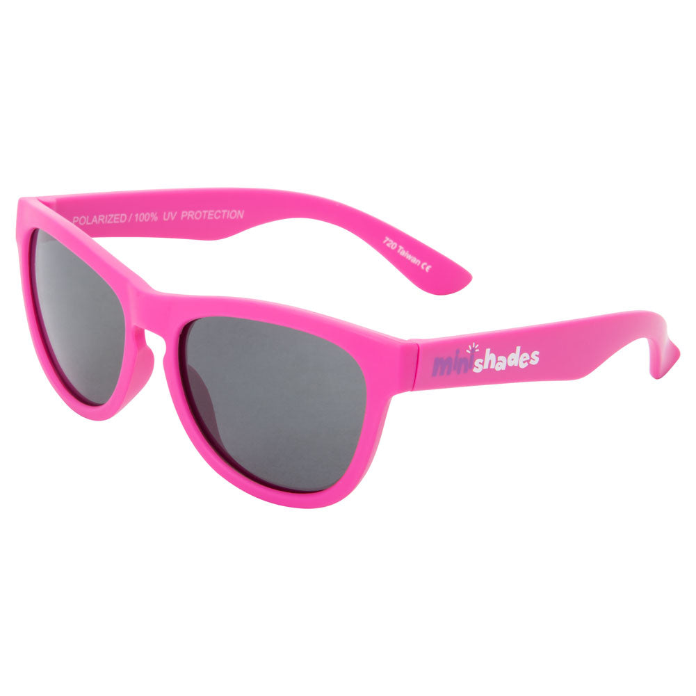 Minishades Youth Classic Sunglasses - Ages 3-7+ Hot Pink Frame/Grey Polarized Lens#mpn_130437