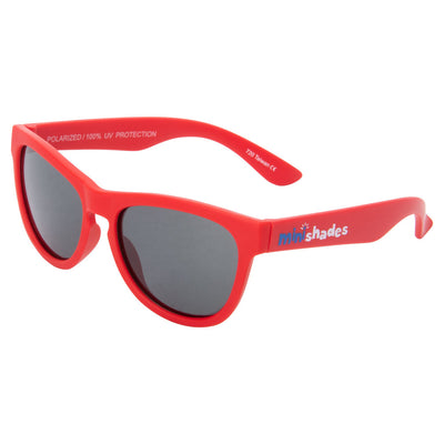 Minishades Youth Classic Sunglasses - Ages 3-7+ Red Hot Frame/Grey Polarized Lens#mpn_130837
