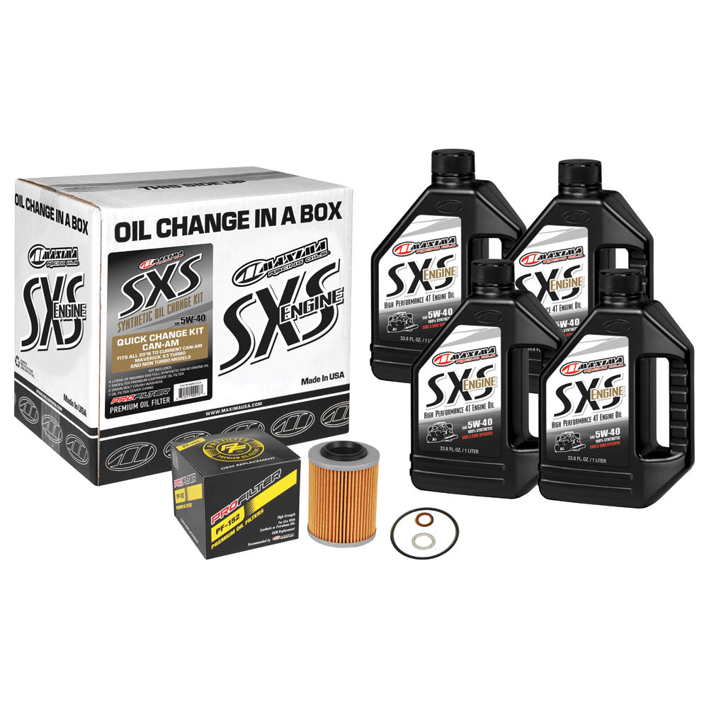 Maxima SXS Synthetic 5W-40 Oil Change Kit For CAN-AM Maverick X3 X MR Turbo R 72 Inch 2018-2019#mpn_90-469013-CAb3e9-5b602f