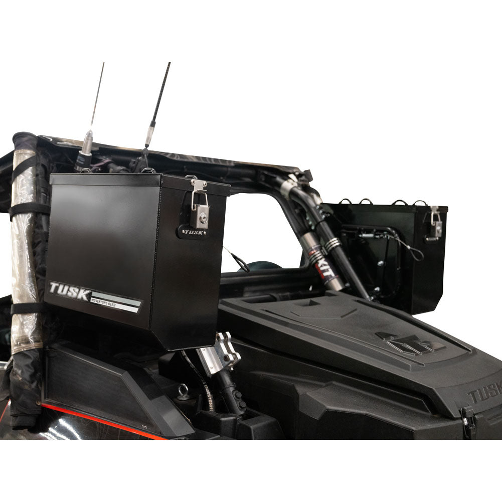 Tusk UTV Quick Release Cargo System - Cage Mounted Medium Box Left & Right Pair Black#mpn_2091480003