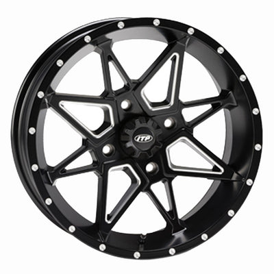 ITP TORNADO WHEEL, MATTE BLACK, 14x7, 4/4, 2+5  (14TN14BX)#mpn_1421953727B