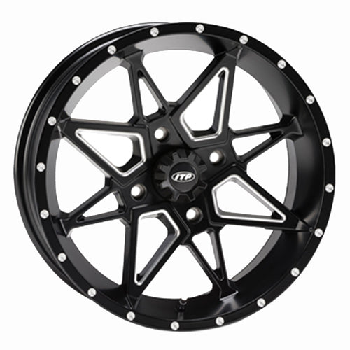 ITP TORNADO WHEEL, MATTE BLACK, 14x7, 4/110, 2+5  (14TN11BX)#mpn_1421954727B