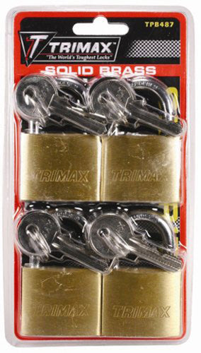TRIMAX 4 PACK KEYED ALIKE DUALLOCKING SOLID BRASS BODY#mpn_TPB487