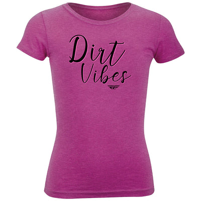 Fly Racing Girl's  Dirt Vibes Tee Raspberry#mpn_356-0520YL