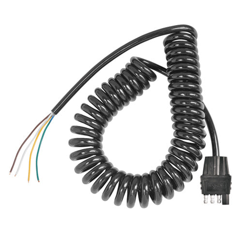 WESBAR 4 WAY FLAT WIRE HARNESSWITH 11' COILED CABLE#mpn_54000-026