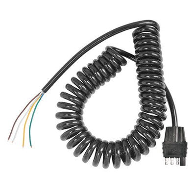 Cequent 54000-026 4 Way Flat Wire Harnesswith Coiled Cable 11' #54000-026