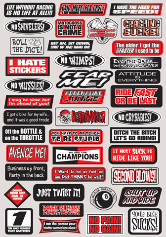 Factory Effex 07-68012 Sponsor/Logo Sticker Sheet 13" x 19" #07-68012