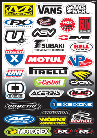 FX 2015 SPONSOR/LOGO STICKER SHEETS SPONSOR KIT C#mpn_10-68004