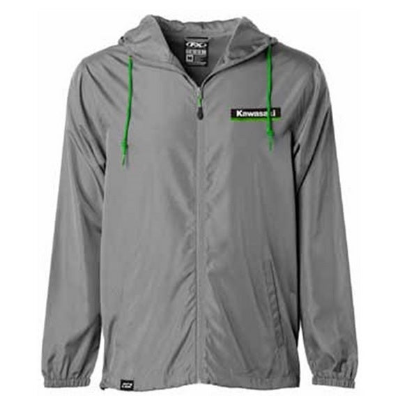 KAWASAKI MEN'S WINDBREAKER JACKET / CHARCOAL GRAY (XL)#mpn_23-85116