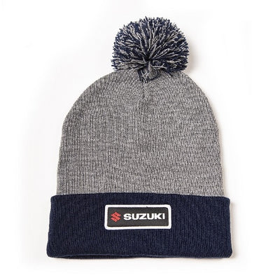 SUZUKI BEANIE WITH POM / NAVY-GRAY (OS)#mpn_23-86402