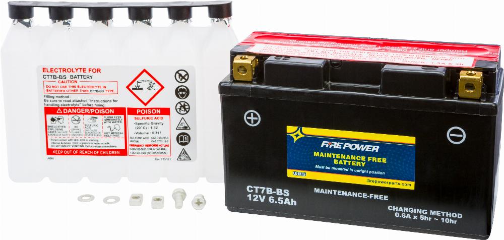 Fire Power CT7B-BS Fire Power Maintenance Free Battery #CT7B-BS
