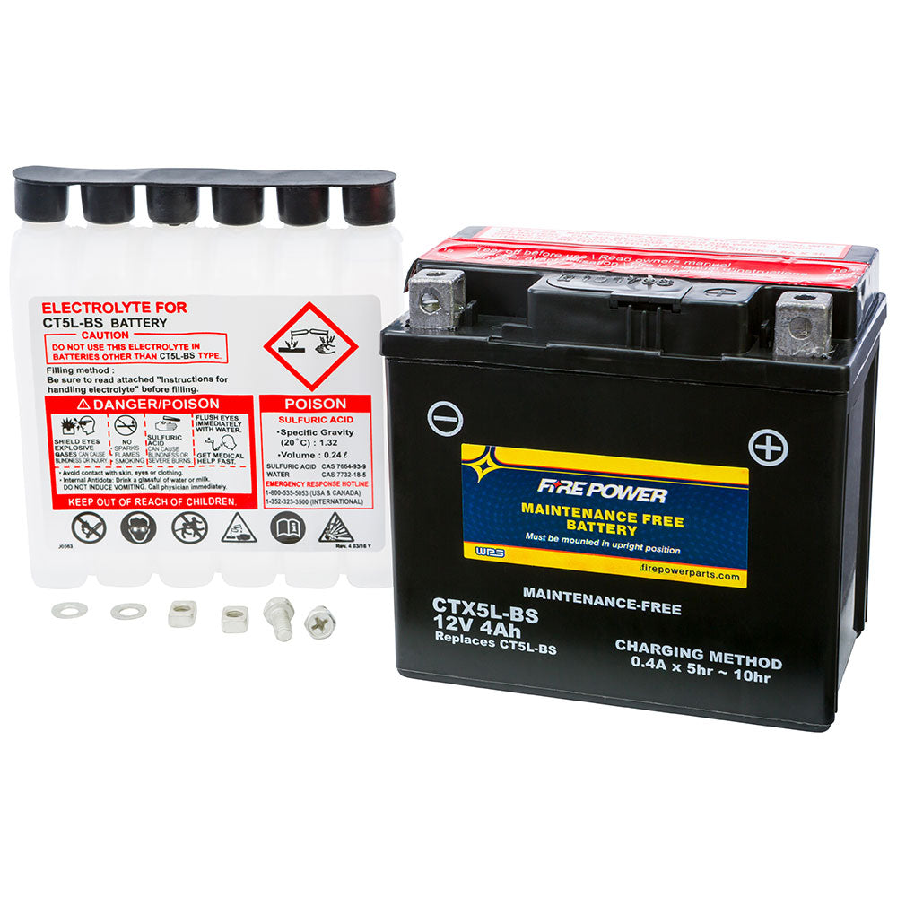 Fire Power CTX5L-BS Fire Power Maintenance Free Battery #CTX5L-BS