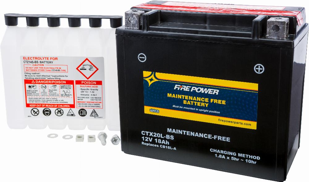 Fire Power CTX20L-BS Fire Power Maintenance Free Battery #CTX20L-BS