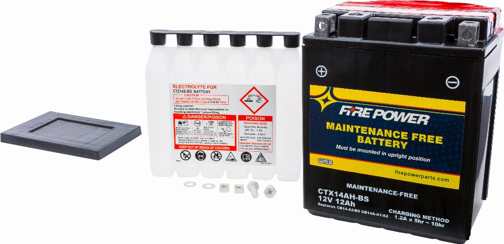 Fire Power CTX14AH-BS Maintenance Free Battery Ctx14Ah-Bs #CTX14AH-BS