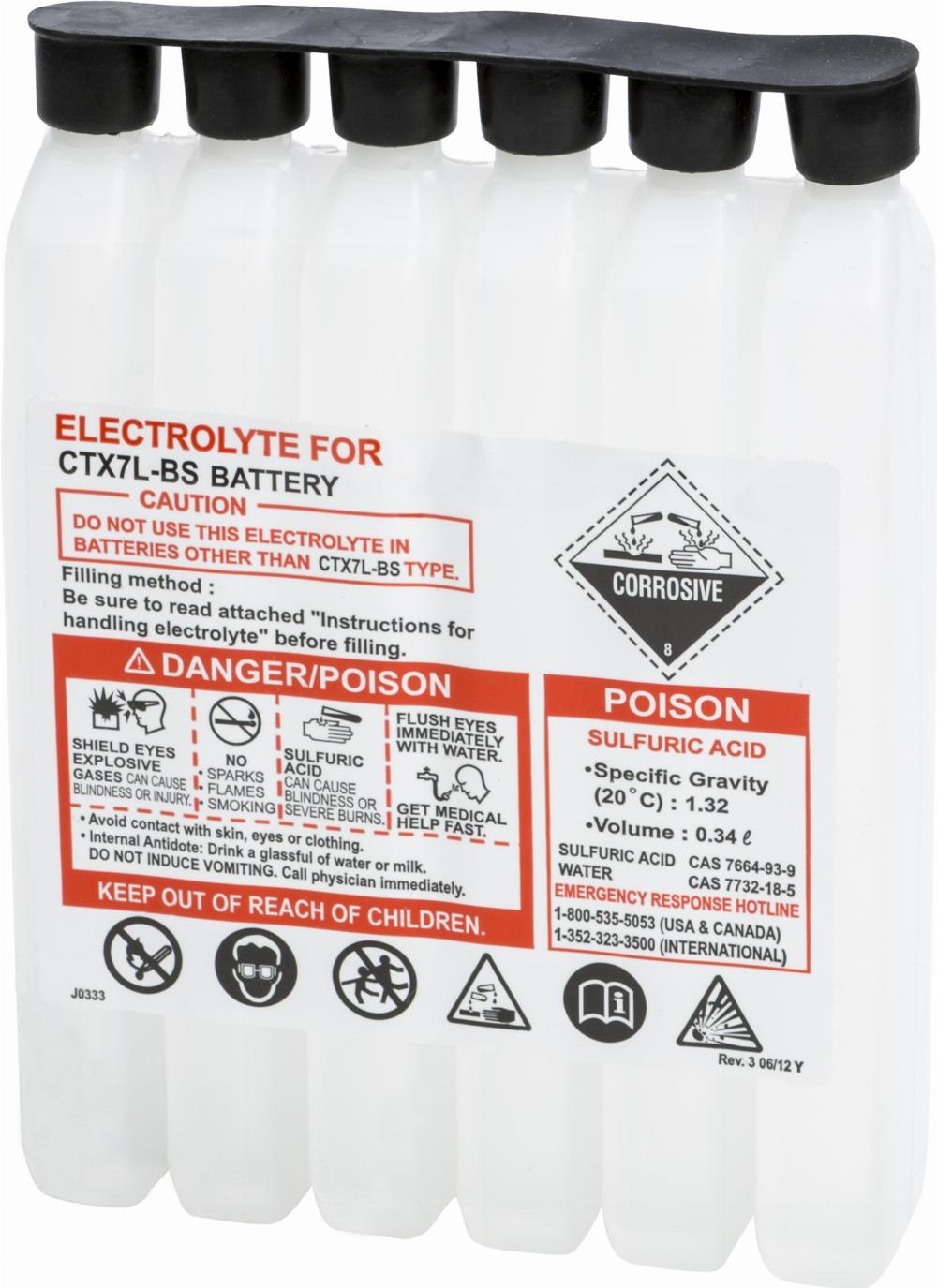 SEALED BATTERY ELECTROLYTE PACK 336CC #340CC CTX