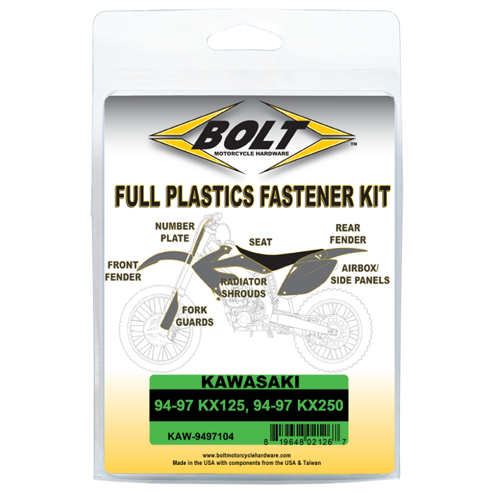 Bolt KAW-9497104 Body Work Fastener Kit #KAW-9497104
