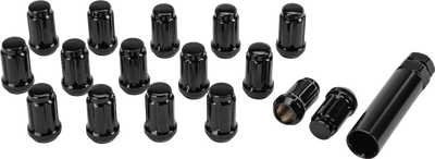 16/Pk 12Mmx1.25 Tapered Lug Nuts 60' Splined Black #mpn_RLUG-CS19B