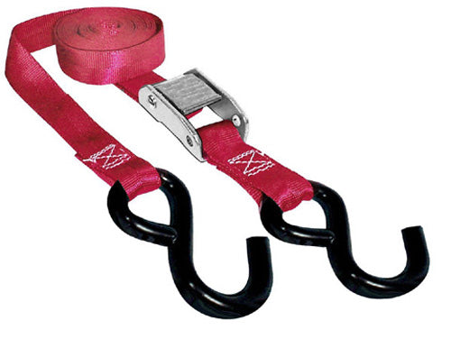 TIE DOWN STRAPS 1" X 66" 2000 LB. RED#mpn_12-140-1