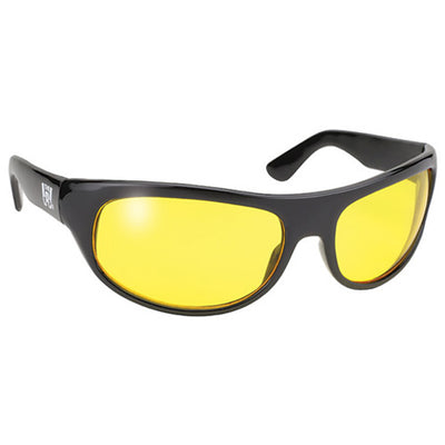 PACIFIC COAST WRAP SUNGLASSES - BLACK FRAME - YELLOW LENS#mpn_20712