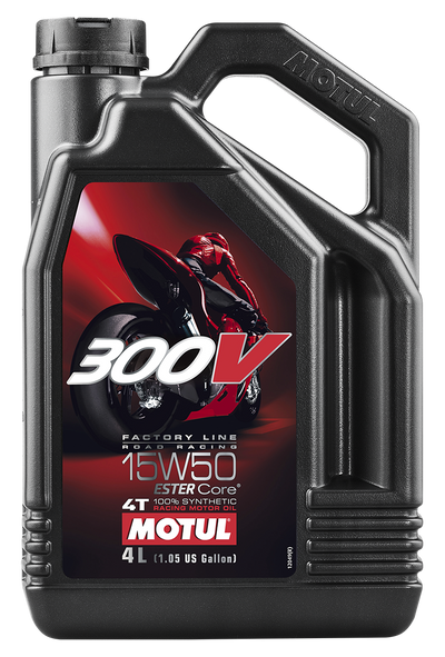 300V 4T COMPETITION SYNTHETIC OIL 15W50 4-LITER #104129