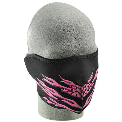 NEOPRENE 1/2 FACE MASK, PINK FLAMES#mpn_WNFM054H