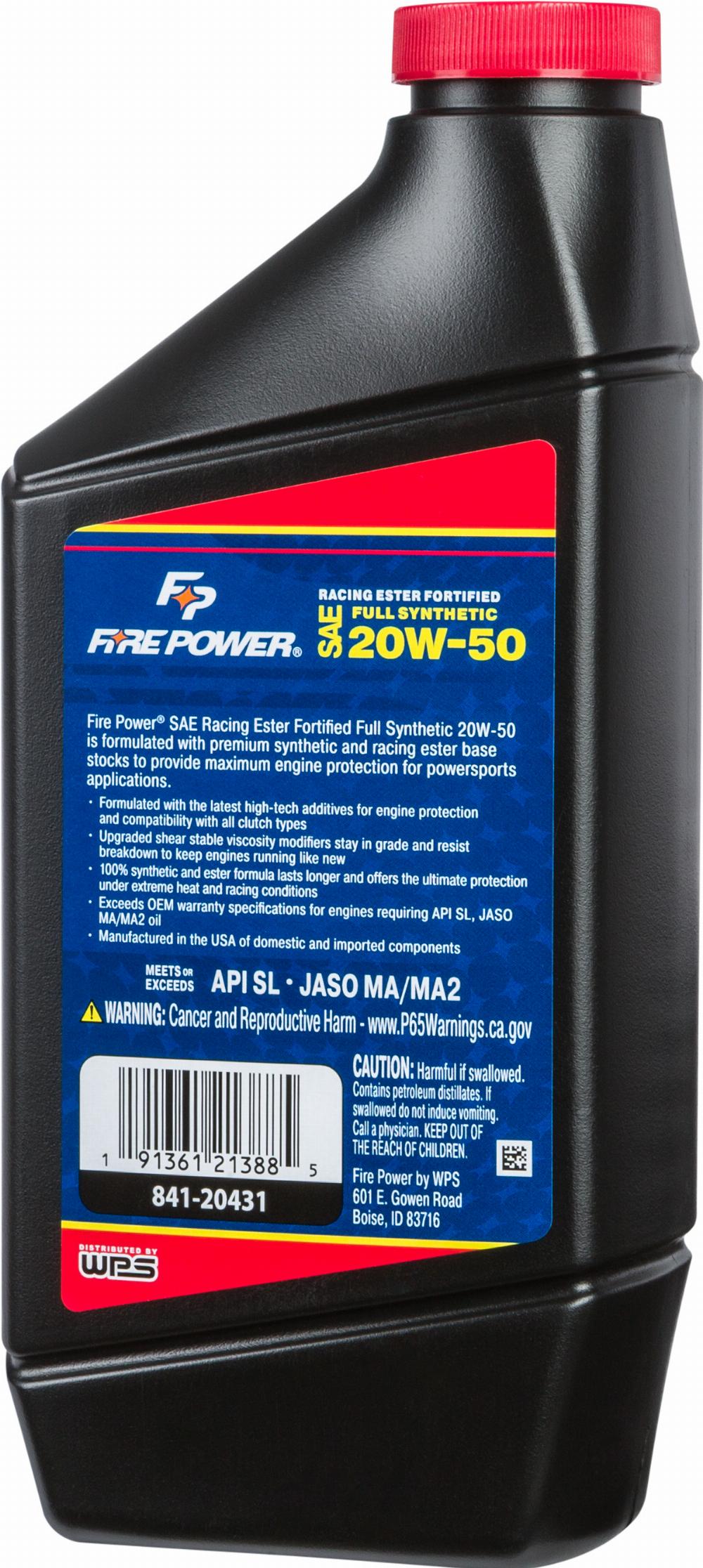 SYNTHETIC 4-STROKE OIL W/ESTER 20W-50 QT 12/CASE#mpn_196977