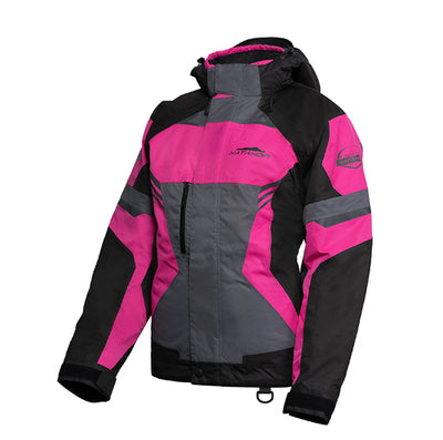 KATAHDIN GEAR DAGGER JACKET WOMENS, BLACK/GREY/PINK - SMALL#mpn_84310102