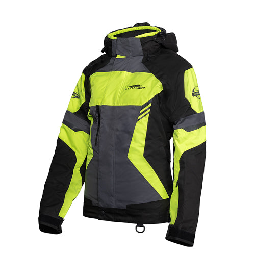 KATAHDIN GEAR DAGGER JACKET WOMENS, BLACK/GREY/HI-VIZ - 2X-L#mpn_84310306