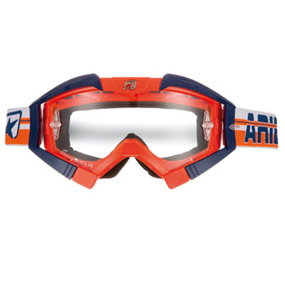 MX GOGGLES RIDING CROWS TOP ORANGE FLUO, BLUE OUTRIGGERS#mpn_13950-TOFA