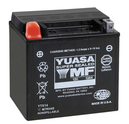 YUASA YTX14 FACTORY ACTIVATED MAINTENANCE FREE 12 VOLT BATTERY#mpn_YUAM7RH4S