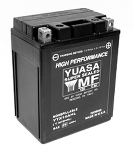 YUASA YTX14AHL FACTORY ACTIVATED MAINTENANCE FREE 12 VOLT BATT#mpn_YUAM72H4L