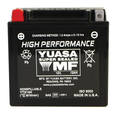 Yuasa YUAM7RH4H Factory Activated Maintenance Free Battery 12 Volt - Ytx14H #YUAM7RH4H