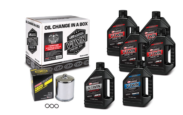 V-TWIN OIL CHANGE KIT SYNTHETIC W/ CHROME FILTER, TWIN CAM#mpn_90-119016PC