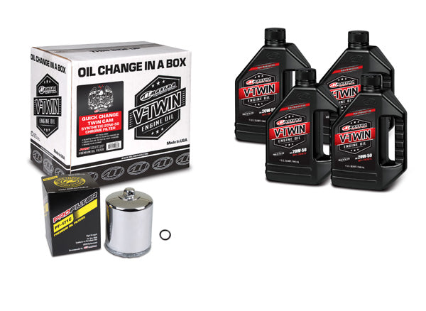 V-TWIN QUICK CHANGE KIT SYNTHETIC W/ CHROME FILTER, TWIN CAM#mpn_90-119014C