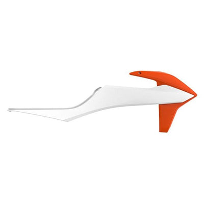 POLISPORT RADIATOR SCOOPS ORANGE KTM16/WHITE BD#mpn_8422100009