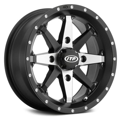 Itp Tires 1422305727B Cyclone Wheel 14X7 - Matte Black/Machine Face #1422305727B